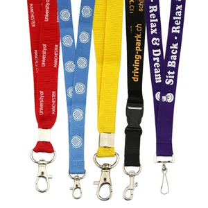 Bulk Custom Logo Lanyards With Different Metal Clips Printed Neck Straps for University and Office Use