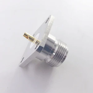 RF Coaxial N Type Female Jack 25.4mm 4 Holes SQ Flange Connector With Receptacle