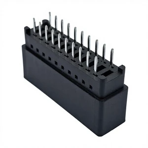 RealRun 2.54mm Pitch 20Pin Card Edge Connector Slot 2x10Position DIP PCB Gold Finger Board Socket Holes Dual Row Straight