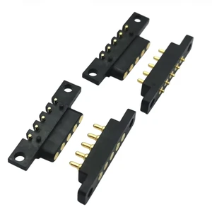 Spring Loaded 2.54mm Pitch 2/3/4/5/6P Female And Male Magnetic Pogo Pin Connector Dip Type.