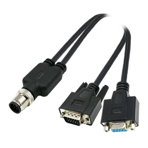 Indus-c M12 8-Pin Male D-Sub 9Pin Cable Connectors Custom Length PVC Brass Copper for Electronic Wire Connections