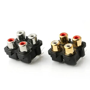 Hotsale Good Price Rca Video Socket Jack Connector Gold AV4-7 Rca Pin Connector