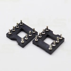 High Quality 2.54mm Pitch Round Pin IC Female Gold Plated Machined 2*4P 2*5P Pin IC Socket Connector for Pcb Board