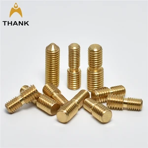 Custom Brass Metric Threaded Rods M3 Double-End Studs with Blind Hole Pointed End High Conductivity Easy Alignment