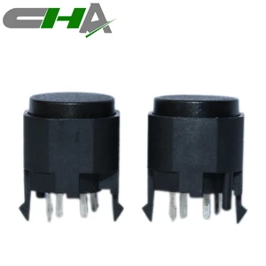 C3002A-C2 Black Button Vertical 4 Pin Terminal Two Step Push Button Switch With Snap-in Pegs