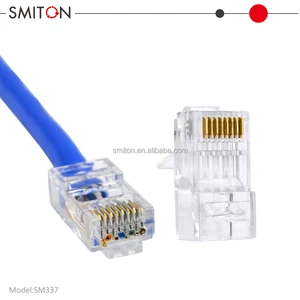 Network Ethernet Male Modular Plug Cat6A RJ45 Open-Through Connector
