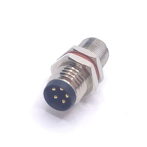 B Coding M8 5-Pin Female Receptacle Connector Circular Design Soldering Terminal Gold Plated Contacts for Back Mount Panel Mount