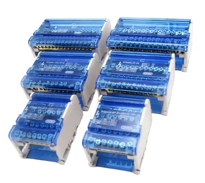 UKK 125A Multipole Hole Bus bar Terminal Block Din Rail Power Distribution Block Box 407,411,415