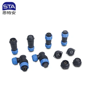 SP21 IP67 IP68 Plastic Waterproof Connector Male/Female Wire To Cable Plug Panel Mount Flange Seat Socket 2 3 4 5 6 7 9 12 Pin