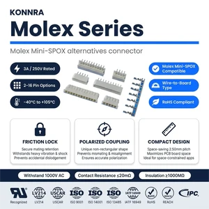 KR2500 Molex Spox 5264 Connector 2.50 Pitch With 2 3 4 5 6 Pin Adaptor for Power and PCB Copper Contact Material RCA Type