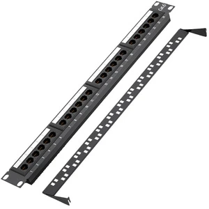 24-Port Network Cable Rack-Type Category 5E Patch Panel Module Durable & Reliable Ethernet Connectors with Cabinet Bracket