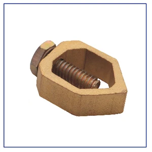 Brass Earth Wire Set and Ground Rod Clamp Type A Rod to Tape Connector for Grounding System High Strength Copper Alloy Hardware