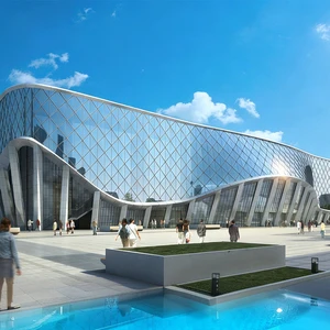 Prefabricated Steel Structure Buildings Sports Hall Basketball Gym Football Stadium Airport Terminal Space Frame