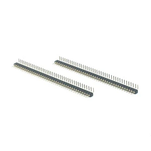 ODM 90-Degree Single-Row Brass Female Header Gold-Plated PH2.0mm H2.8mm Black Automotive Electronics Connector
