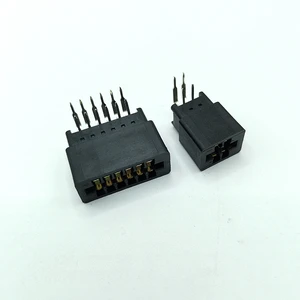 2.54 mm Pitch 4-Pin Dual Row Right Angle Card Edge Connector 2x2 Position PCB Board Socket with Through Holes for Slot 2x2
