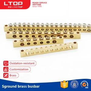 Top Quality Connector Brass Terminals 10 Holes Distribution Cabinet Wire Screw Terminal Ground Copper Neutral Bar Brass Terminal