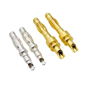 HONSHI 2.5mm 3.0mm 3.5mm 4.0mm Gold Plated Male Banana Bullet Plug Connector Phosphor Bronze Contacts 10A Rated IP20 Protection