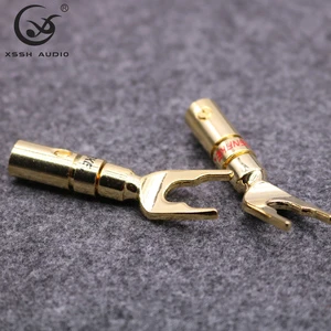 Speaker Connector YIVO XSSH OEM ODM DIY Hi-end HiFi Gold Plated Y Spade U Type Audio Video Jack Male Banana Plugs Horn Plug
