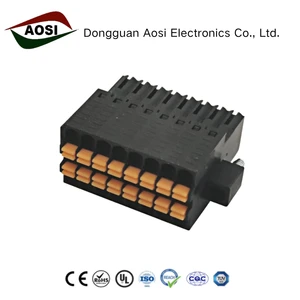 AOSI Manufacturer 15EDGKDHM Double Row Layer 2.54mm Compact Plug-in Copper Alloy Automotive Terminal Blocks