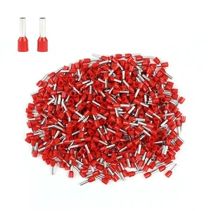 VE Insulated Copper Brass Pin Single Tubular Cold Pressure Wire Crimp Cable Connector Cord End Bootlace Ferrule Terminals