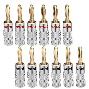 High Power Lead 4mm Audio Jack Connector Banana Plugs for Speaker Wire Audio/Video Receiver