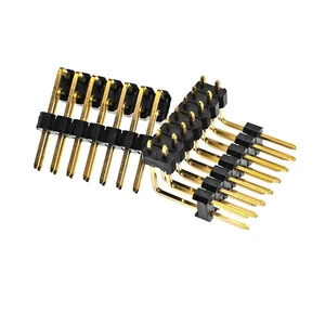 90 Degree Dual Insulator Right Male Header Board to Board & Mezzanine Connectors 1.27 2.54mm Pin Header Socket Pin Connector