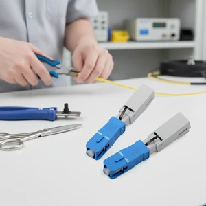 SC Fiber Optic Fast Connector Low Insertion Loss and Repeated Rapido De Flat Drop Cable Reutilizavel Conector Blue Quick