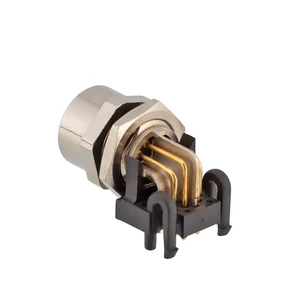 KRONZ M12 Angled Male Back Mount Plug PCB Type 2 3 4 5 6 7 8 12 Pin a B D Code Panel Mount Circular Connectors