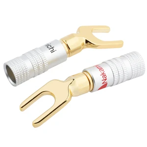 JIALUN Pure Copper Gold Plated 4mm Banana Plug High Quality Banana and Tip Connectors for Speakers