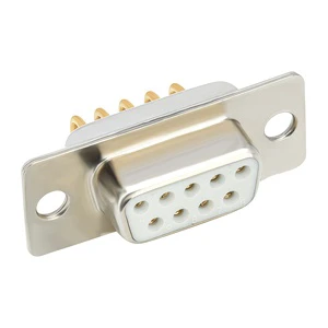 90 Degree Angle Gold Plated Iron Shell Solid Core D-SUB VGA Connector for Industrial Grade DR9P Female Needle Car Plug