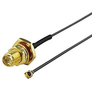 Coaxial Cable Connector RP-SMA Jack Bulkhead with O-ring to U.fl Pigtail Extension 1.13mm Cable
