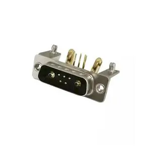 High-Power 7W2 Male Right Angle D-SUB Connector DIP Type with 10A Rated Current for PCB