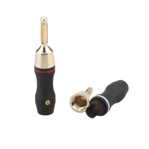 4mm Banana Plug Hi-End Gold-Plated Video Speaker Audio Connector Banana Connector