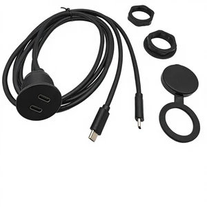 GIET 2-Port USB C 3.0 USB3.0 Waterproof Connector 4 9 Pin USB Cable Connector With Waterproof Cover New Condition Product