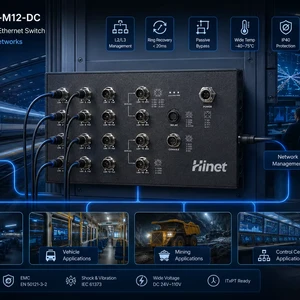 12 Ports 10/100/1000M M12 Connector Industrial PoE Switch with 4*1G BYPASS Ports,Layer 3 EN50155 BYPASS Industrial PoE Switch