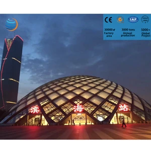 Modern Light High Space Large Span Steel Structure Prefabricated Airport/Train Station Terminal Building Solid H-Shape Steel