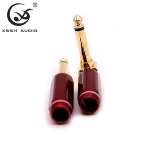 YIVO XSSH 2 Poles Jacks 6.35mm 6.5mm Stereo Phone Plug Gold Plated HIFI Hi-end Audio Video Guitar Jack Connector