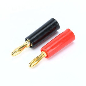 10pcs Gold Plated Red Black Banana Plug Connector Audio Plug Screw Banana Connector Suitable for 910 Terminal