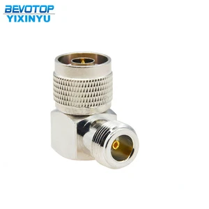 N Male Plug to N Female Jack RF Coaxial Connector Adapter 50 OHM 0-6GHz Brass L Shape 90 Degree Angle