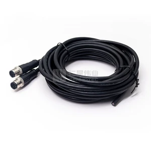 Waterproof Ip67 M12 Cable Connector X Code Can Bus Electric Wire Connector 2 3 4 5 6 8 12 Molded Cables