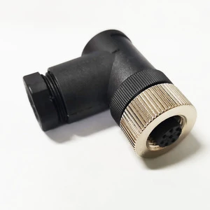 Factory Price Sensor Male and Female Connector Moulded on the Connector Black M12 8 Way 8 Pin Connector for Industrial