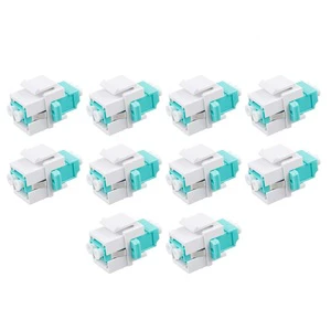 Module American Standard Panel Female Keystone Jack SC/APC Fiber Optic Adapter Blue and White PC Shell