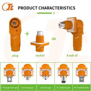 High Current Terminal Nut Right Angle Waterproof Power Connector 1500V 70A-500A Copper Connector For Energy Storage System