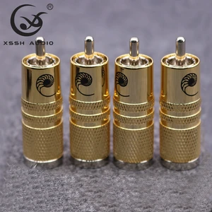 YIVO Gold Plated RCA Connector Silver Conductor HIFI Audio Video Connector Plug for Media Players and Audio Equipment