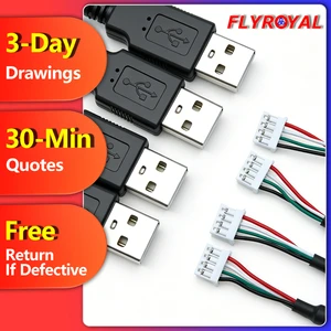 High Quality USB A 2.0 Male To JST PH 4P Or 5-Pin Molex PicoBlade Male Connector USB Cable Assembly