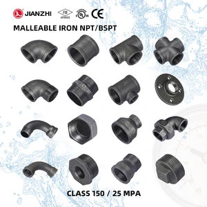 Jianzhi Black FM UL Steel Pipe Fitting 50mm Waste 1 Inch Plumbing Pipes and Malleable Iron Pipe Fitting