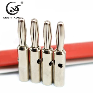 YIVO XSSH OEM ODM, Welding Banana Plug & Jack, Rhodium Plated Brass Speaker Adapter for Hi-end Audio DIY