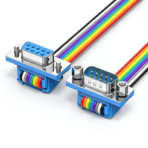Custom D SUB Connector Hoods DB9 9pins Male Female IDC Crimp Connector Flat Ribbon Cable