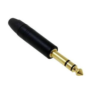 SREXACT TRS 6.35mm Stereo Male Phone Plug Connector 1/4 Inch Gold Plated Tip Anodic Oxidation Black Shell Audio & Video Use