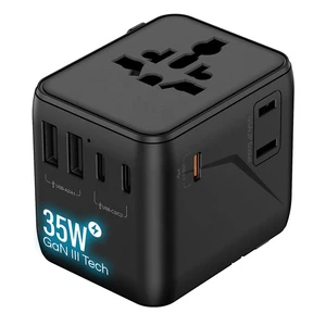 Worldplug Newest 2AC 2500W PD 35W Fast Charger Travel Adaptor Multi Plug Socket Universal Travel Power Adapter With 2A3C